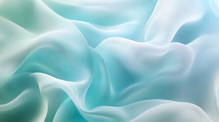 Obraz premium Abstract Teal Fabric Draped Softly in Waves