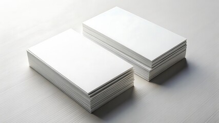 Fototapeta premium Blank White Business Cards – Clean Design for Branding and Professional Templates