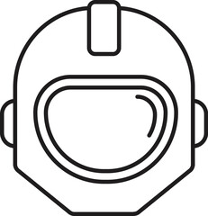 Line art icon of an astronaut's helmet, essential safety gear for space exploration