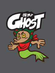 japanese ghost vector for kids tshirt cultural fashion