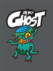 japanese ghost vector for kids tshirt cultural fashion