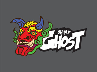 japanese ghost vector for kids tshirt cultural fashion