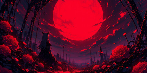 Fototapeta premium anime wallpaper abstract illustration background.