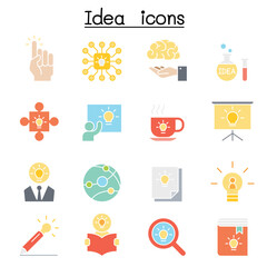 Idea, Creative, Innovation, Inspiration icon set in thin line style