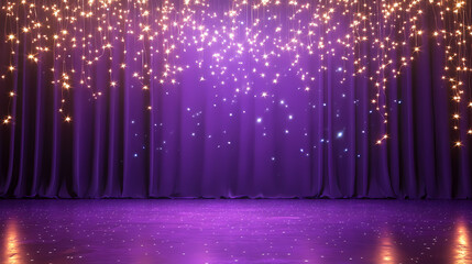 Dreamlike stage illuminated by brilliant lights