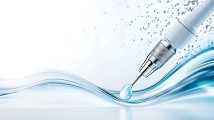 Innovative water pen application demonstration modern studio product showcase clean environment close-up view technology concept