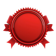 isolated red award seal banner with ribbon