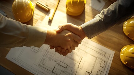 Successful Construction Agreement Handshake