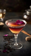 A beautifully presented probiotic mocktail, crafted with fermented ingredients for a refreshing, health-boosting, and visually appealing experience.