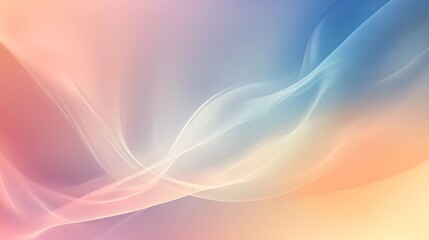 Abstract pastel waves flowing gently across a soft background