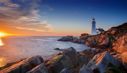 lighthouse at sunset