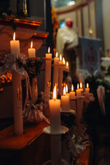 White Candle for First Holy Communion, Holy Sacraments, Christianity