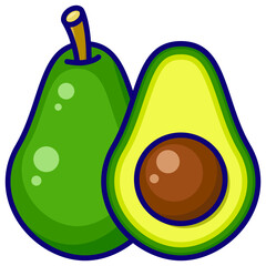 Filled Line Avocado Icon