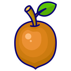 Filled Line Sapodilla Icon