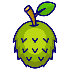 Filled Line Soursop Icon