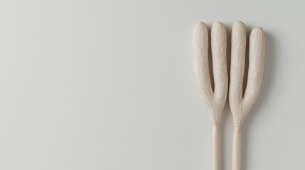 Unique wooden serving utensils on white