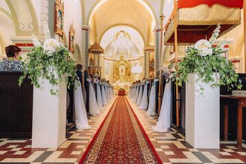 Mass in a Catholic church, altar in a church
