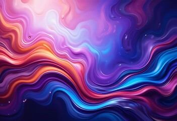 Abstract Swirling Colorful Waves Digital Art