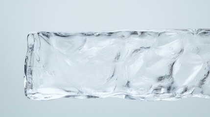 Fototapeta premium Clear ice block, studio shot, grey background, drink cooler
