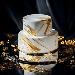 A two-tier cake elegantly decorated with fresh flowers, combining natural beauty with a refined and sophisticated presentation.