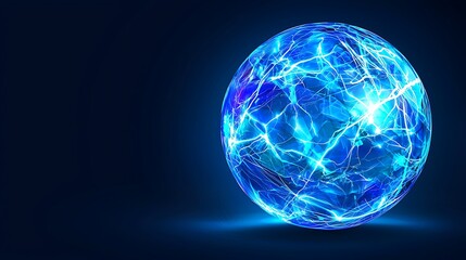 Glowing energy sphere, abstract background, digital art, science concept