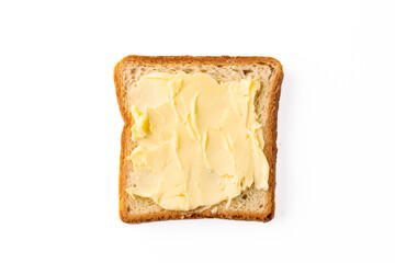 Butter that adds flavor to meals and is for breakfast on white background