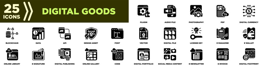 Digital Goods Icon Set Glyph