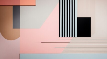 Abstract geometric shapes and color blocks create a modern, minimalistic background design