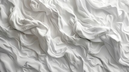 Fototapeta premium A white fabric with a lot of folds and wrinkles