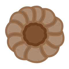 Delicious dessert chocolate biscuit cookie cartoon isolated object illustration