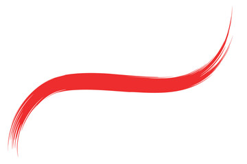 Abstract red paint brush stroke curve