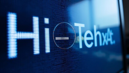 Digital HiTech Display: Close-up of a Blue LED Sign