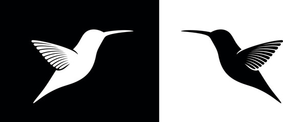 Hummingbird logo. Isolated hummingbird on white background