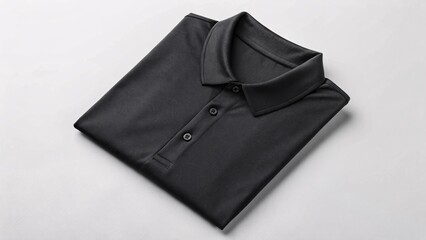 Elegant black cotton tee showcasing precise folds in a modern shirt mockup for stylish clothing presentations. Ideal for fashion designers and apparel marketers.