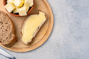 Butter that adds flavor to meals and is for breakfast on white  background