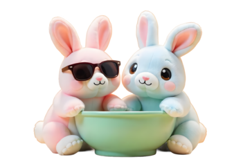 Rabbits and cats. Sylvanian Families toys. Toy rabbits. collectibles. Soft toys with fur. Pretty bunnies with clothes and accessories to play dolls