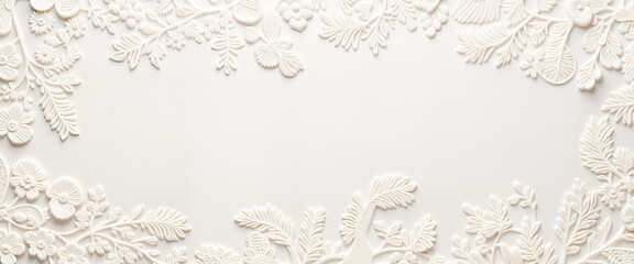 Elegant floral lace patterns on pearlescent background, feminine design