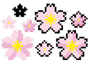 桜の花のドット絵セット