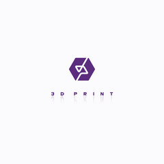 Vector Logo for 3d printing. Printing in three dimensional