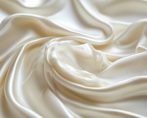 Obraz premium Creamy white substance on elegant satin fabric.