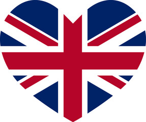 Obraz premium United Kingdom heart shaped icon flag illustrator national