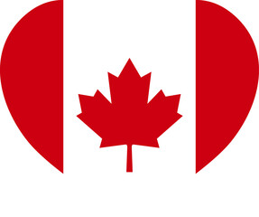 Canada heart shaped icon flag illustrator national