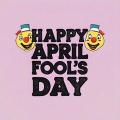 1st April Fools Day with a head clown, Be careful and avoid being fooled.