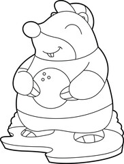 Mole Bowling Bowling ball Animal Vector Graphic Art Illustration