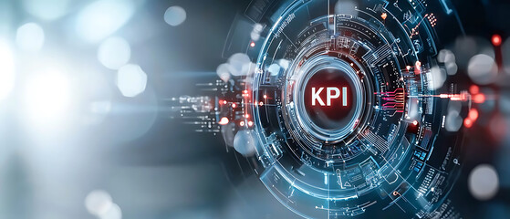 Fototapeta premium Analyzing key performance indicators in business digital environment data visualization corporate insights