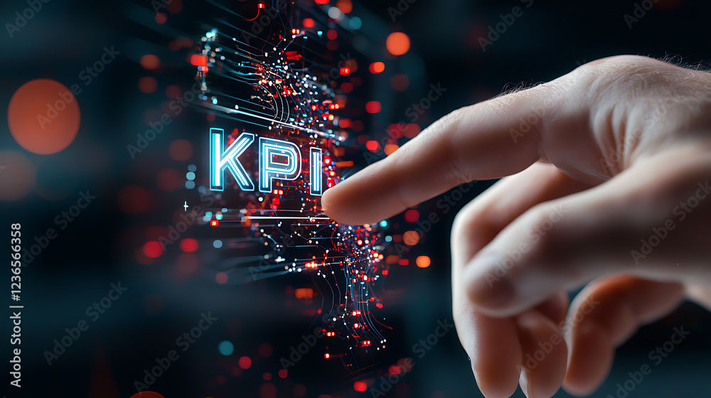 Poster kpi analysis and performance metrics digital workspace infographic visual data-driven environment cl