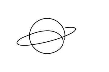 One continuous line drawing of globe signs. Minimal universe line clipart. The world linear graphics in editable outline. 