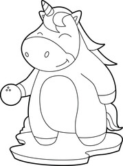 Unicorn Bowling Bowling ball Animal Vector Graphic Art Illustration