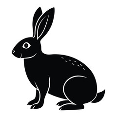 Silhouette black of a rabbit vector illustration