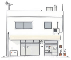 Simple Illustration of a Two Story Commercial Building